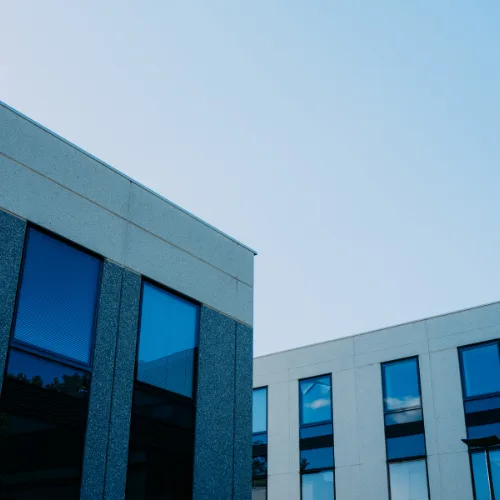 Commercial building exterior — professional painting and facade work